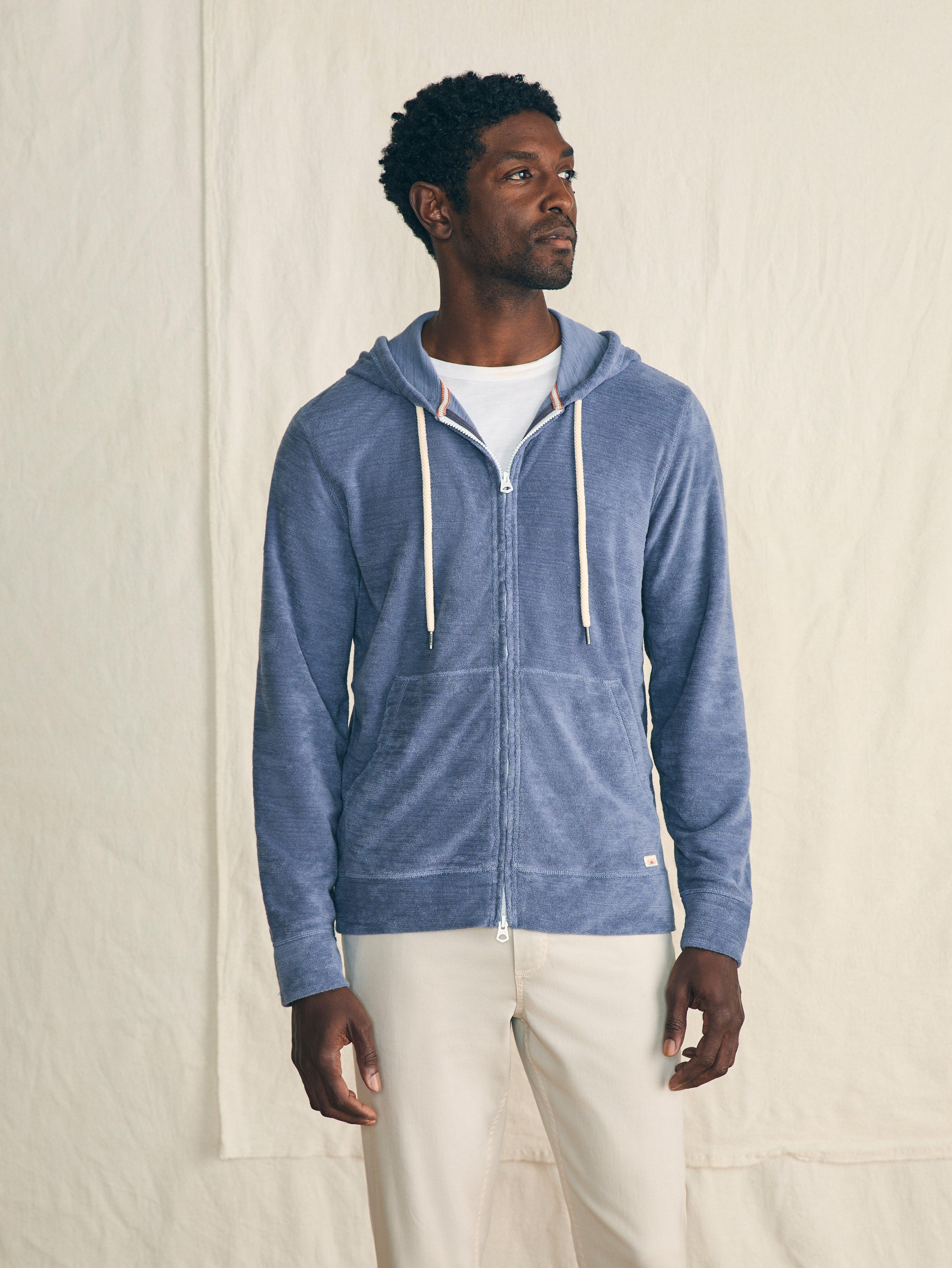 Cabana Towel Terry Zip Hoodie - Stormy Sky Male Product Image