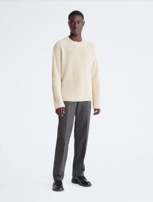 Ribbed Wool Blend Crewneck Sweater Product Image