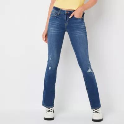 Arizona Ripped Womens Mid Rise Bootcut Jean Product Image