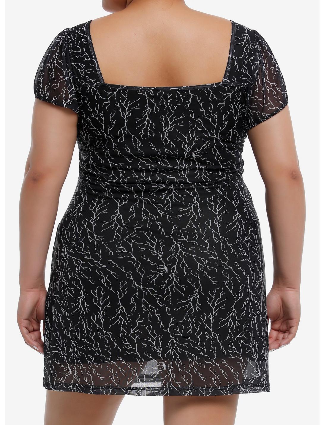 Black & White Lightning Mini Dress Plus Size Product Image