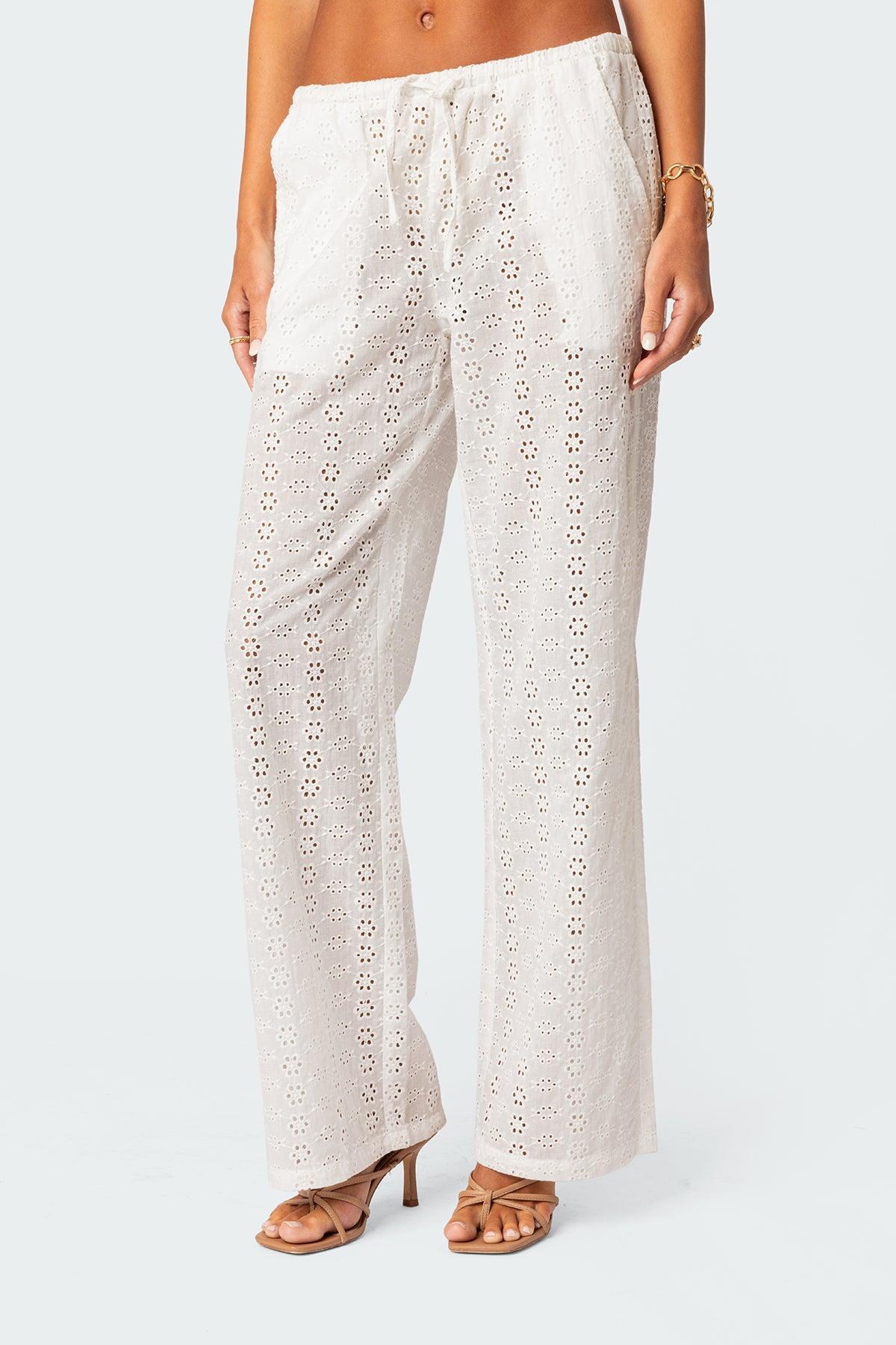 Lemon Lacey Cotton Pants Product Image