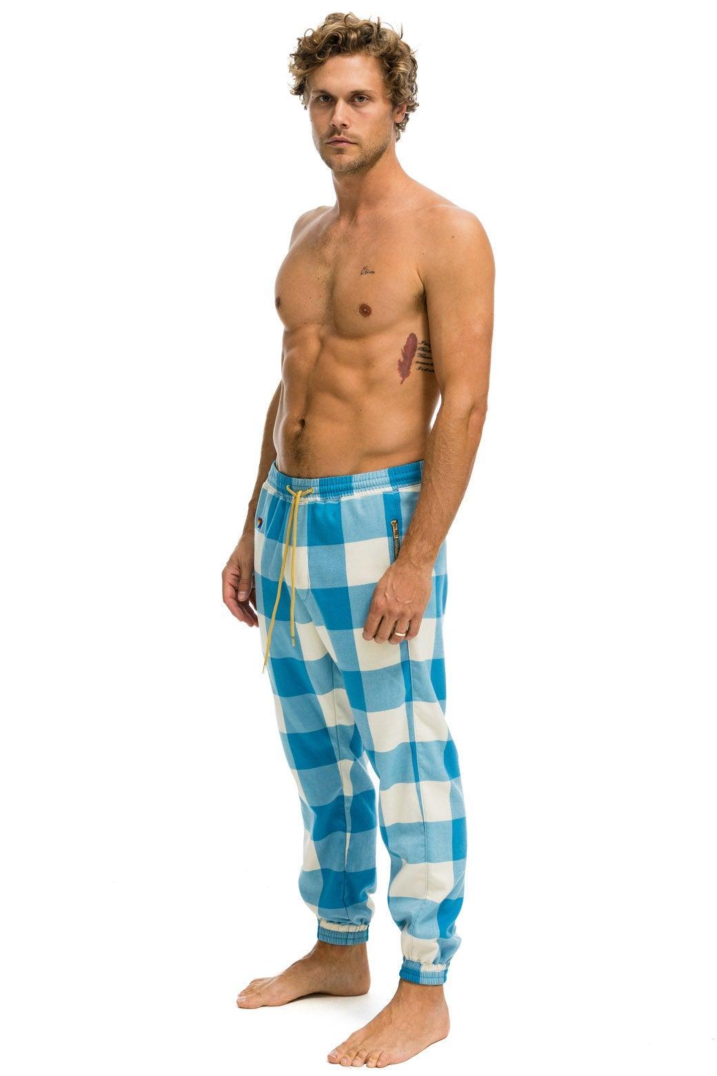 MEN'S PLAID LODGE PANT - SKY PLAID Male Product Image