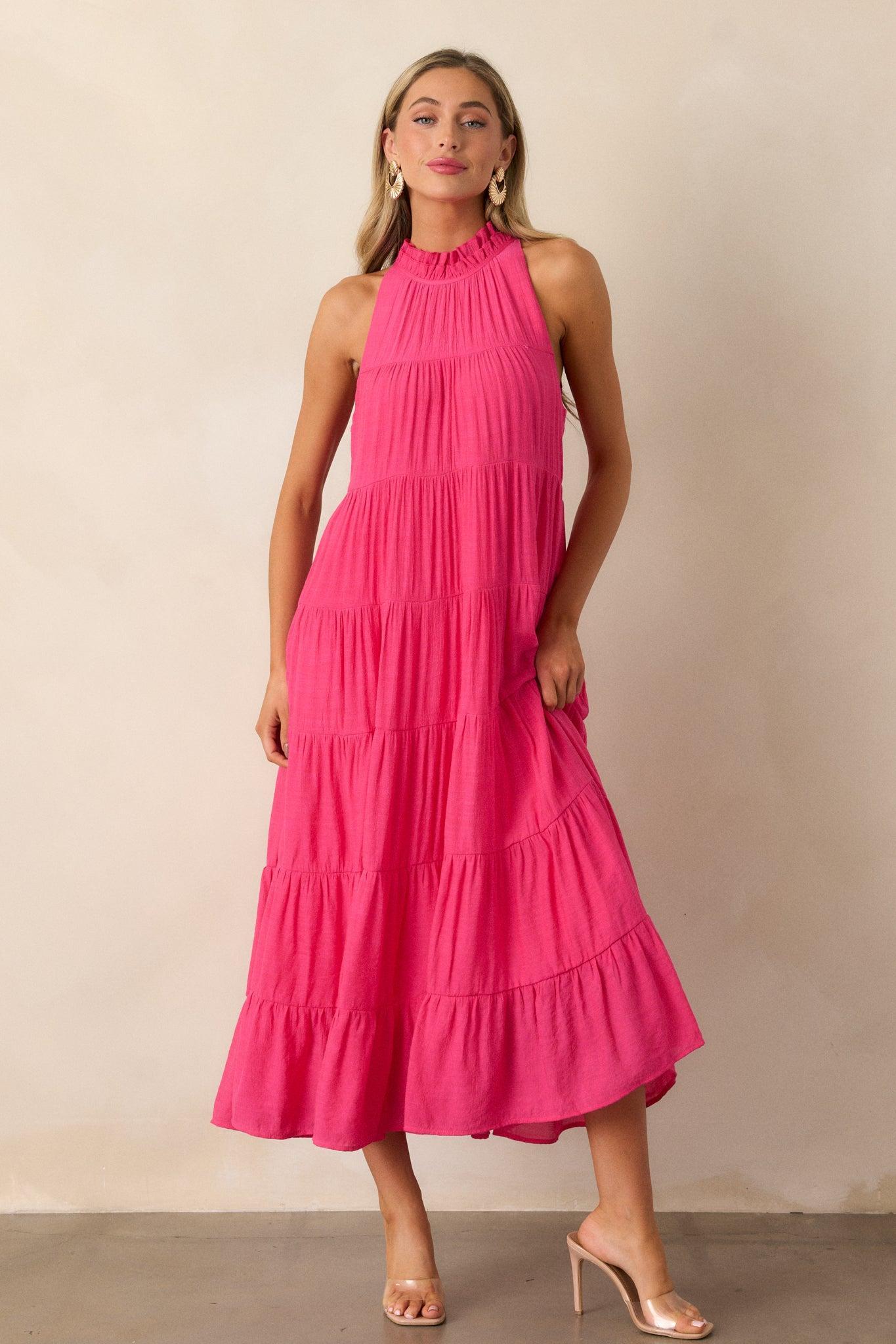 Take Me Dancing Hot Pink Maxi Dress Product Image