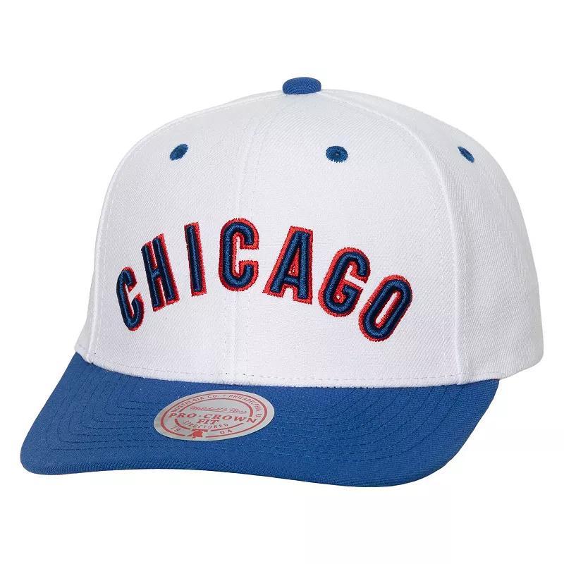 Mens Mitchell & Ness Chicago Cubs Cooperstown Collection Pro Crown Snapback Hat Product Image