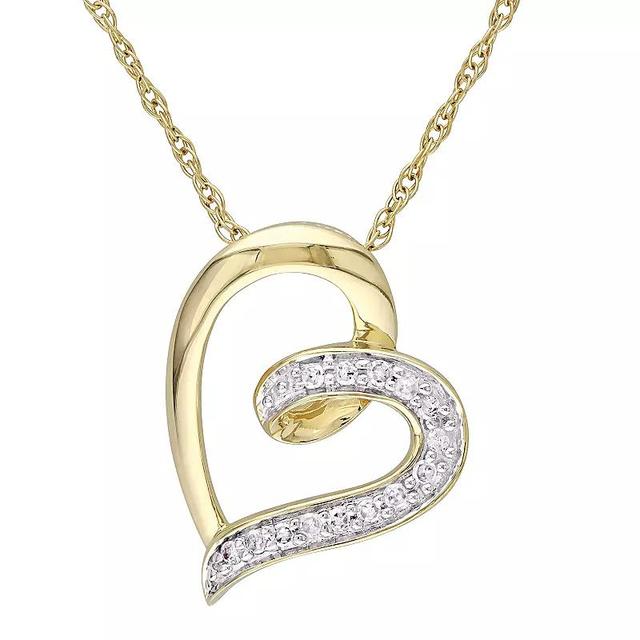 Stella Grace 10k Gold Diamond Accent Open Heart Pendant Necklace, Womens Product Image