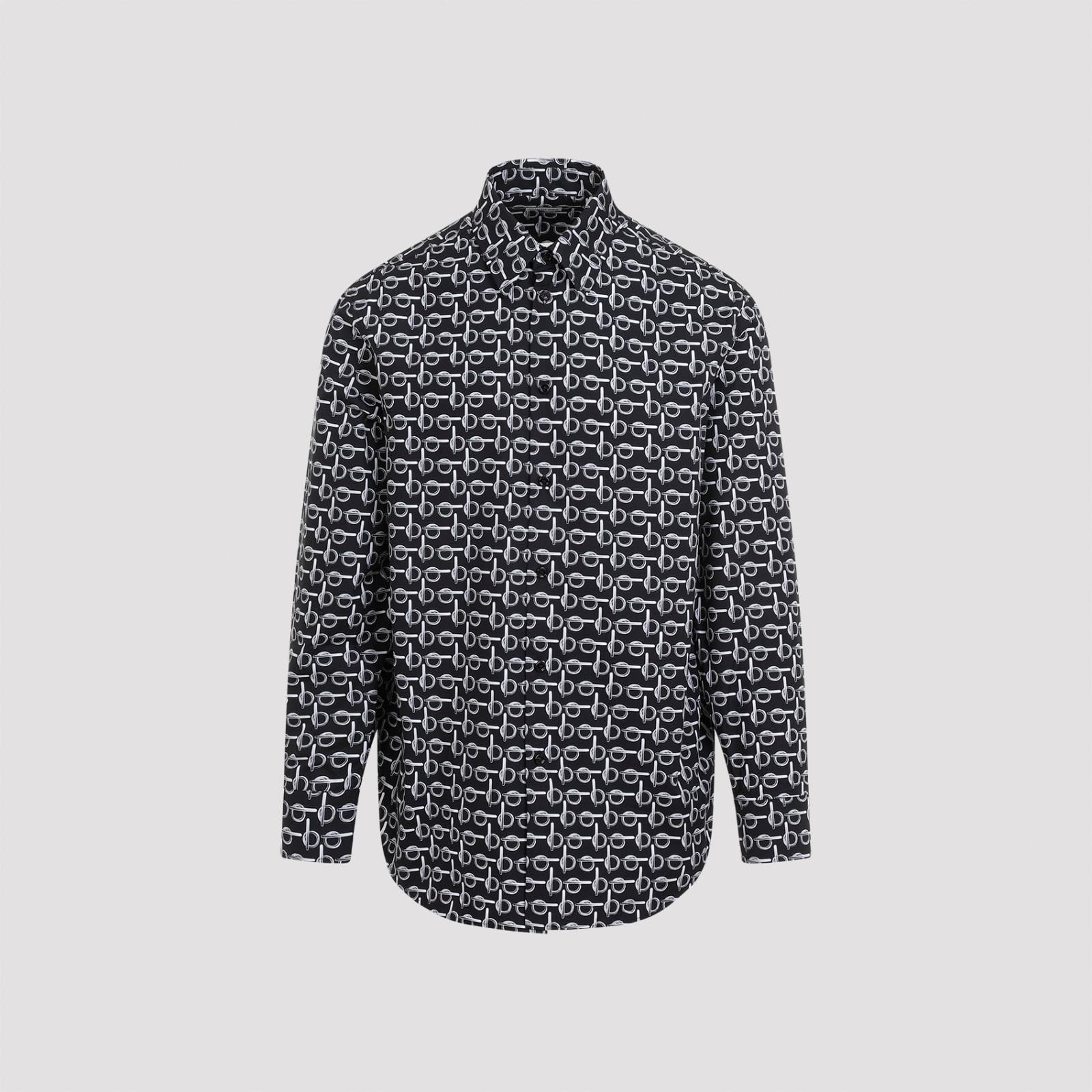 All Over Printed Silk Shirt In Black Product Image