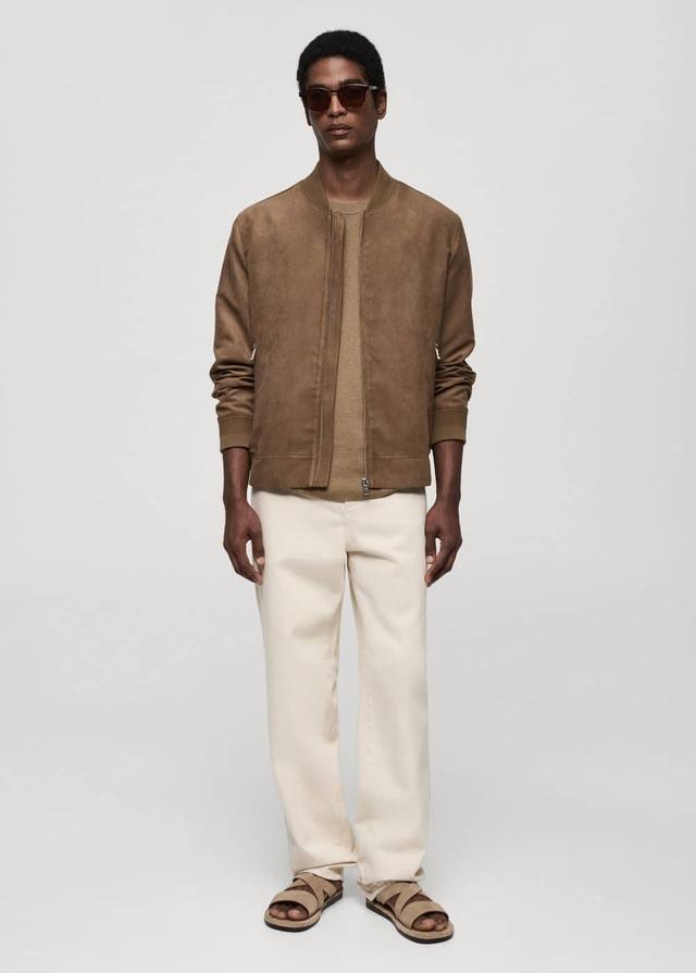 MANGO MAN - Suede-effect bomber jacket beigeMen Product Image