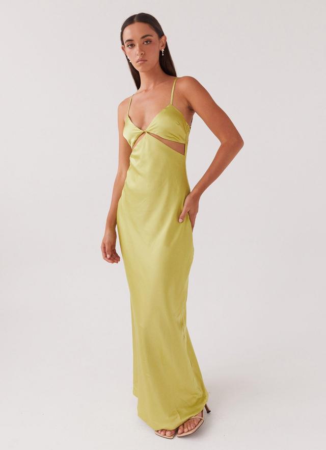 Raylie Cut Out Maxi Dress - Chartreuse Product Image