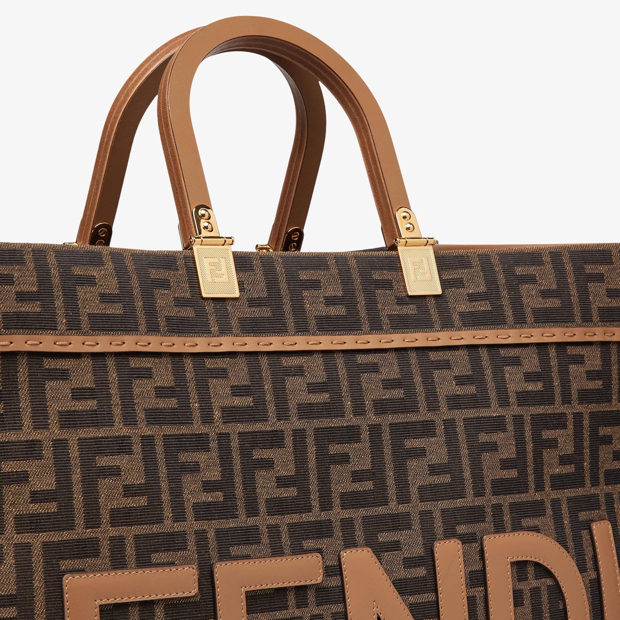 Fendi Sunshine LargeBrown FF jacquard fabric shopper Product Image