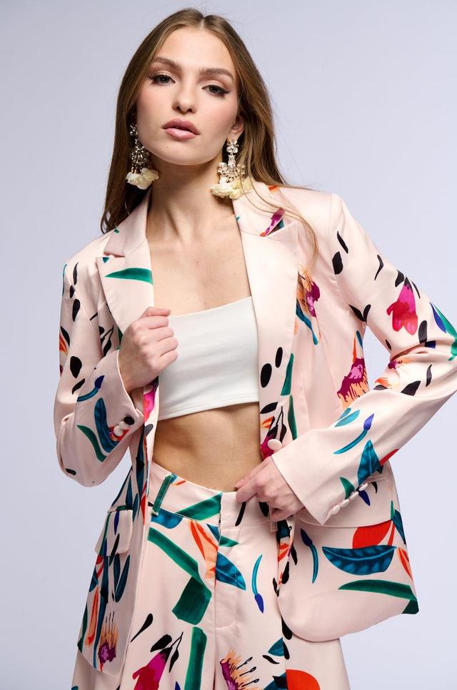 CANDY RAIN SATIN LONGLINE BLAZER Product Image