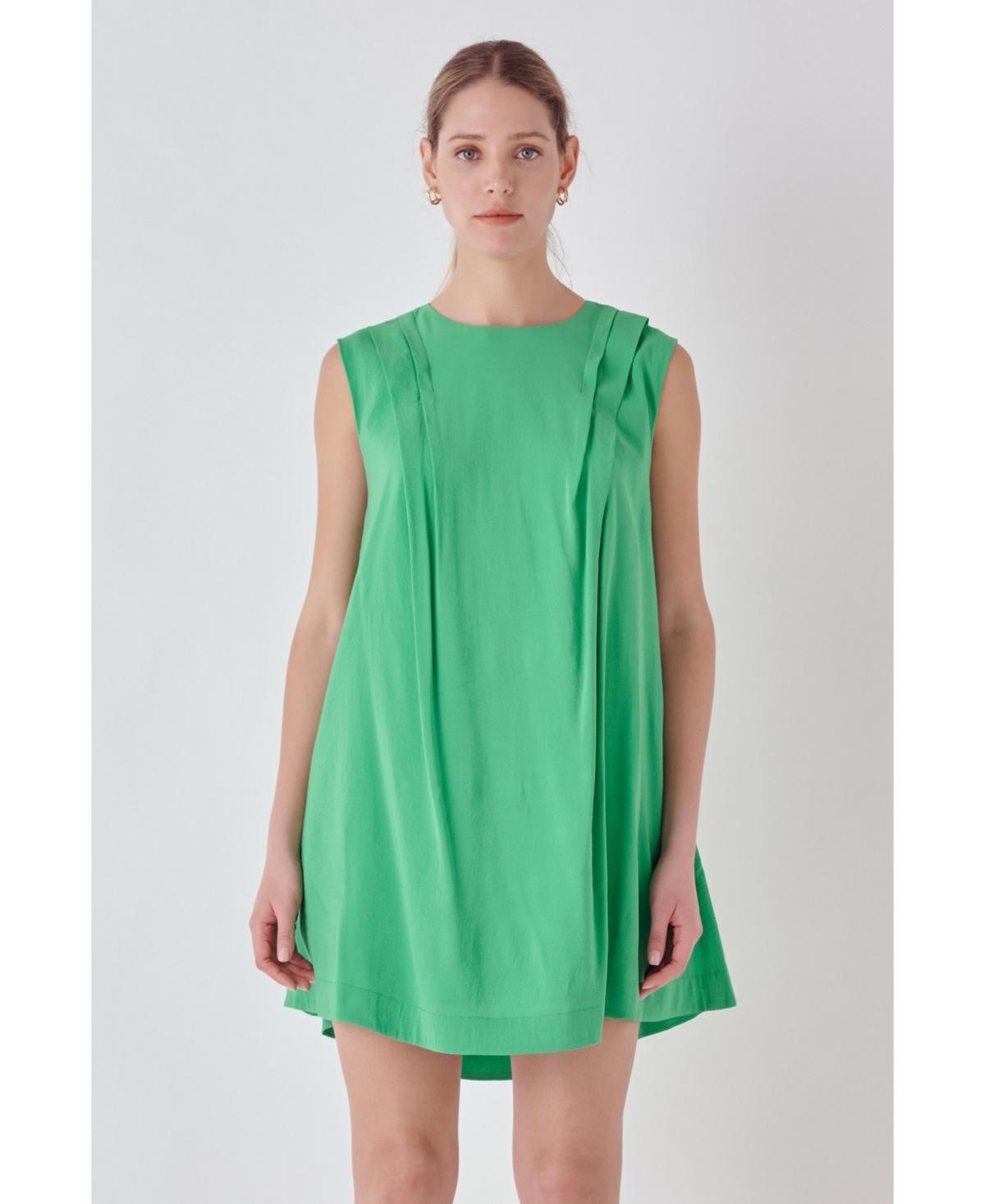 Endless Rose Pintuck Tie Belt Dress in Kelly Green at Nordstrom, Size X-Small Product Image