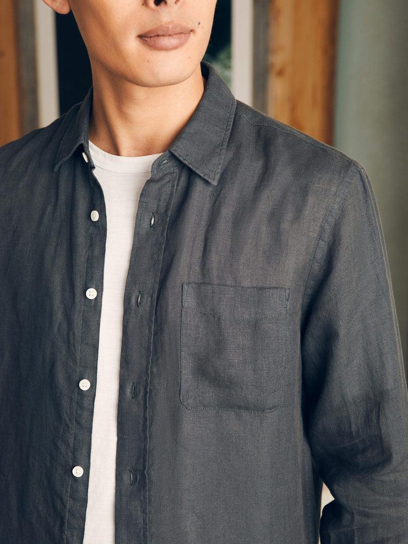 Laguna Linen Shirt - Washed Black Product Image