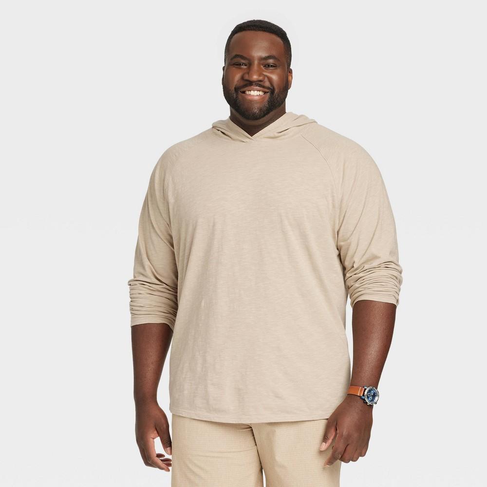 Mens Big & Tall Raglan Sleeve Crewneck Pullover Sweatshirt - Goodfellow & Co Light Beige XXLT Product Image