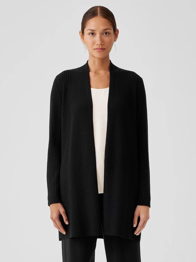 EILEEN FISHER Merino High Collar Cardigan in Regenerative Woolfemale Product Image