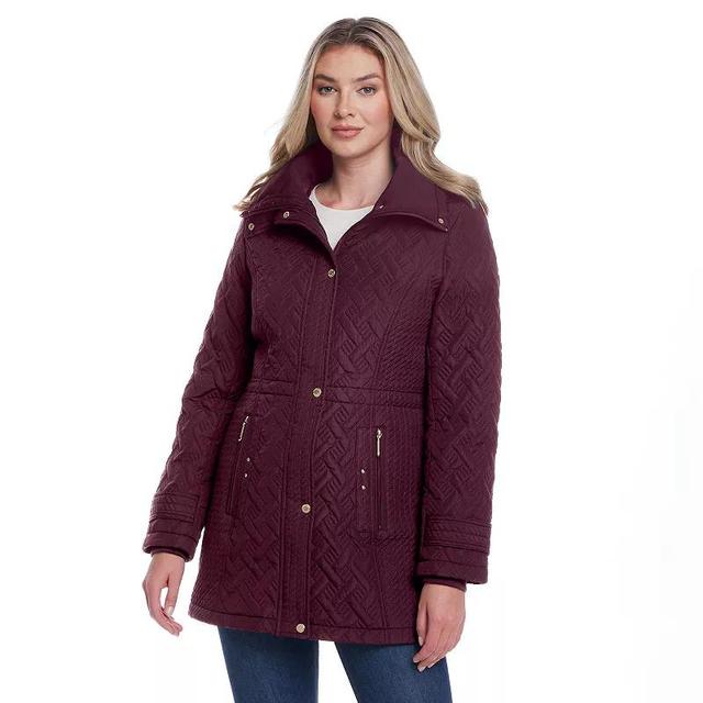 Womens Weathercast Knit Collar Quilted Jacket Product Image