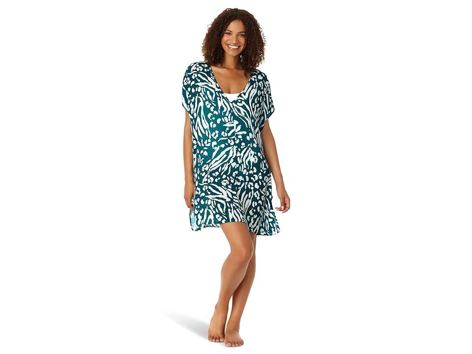 Anne Cole Easy Tunic (Blue/White) Women's Swimwear Product Image