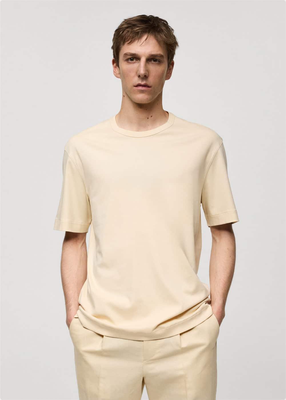 MANGO MAN - 100% cotton slim-fit t-shirt vanillaMen Product Image