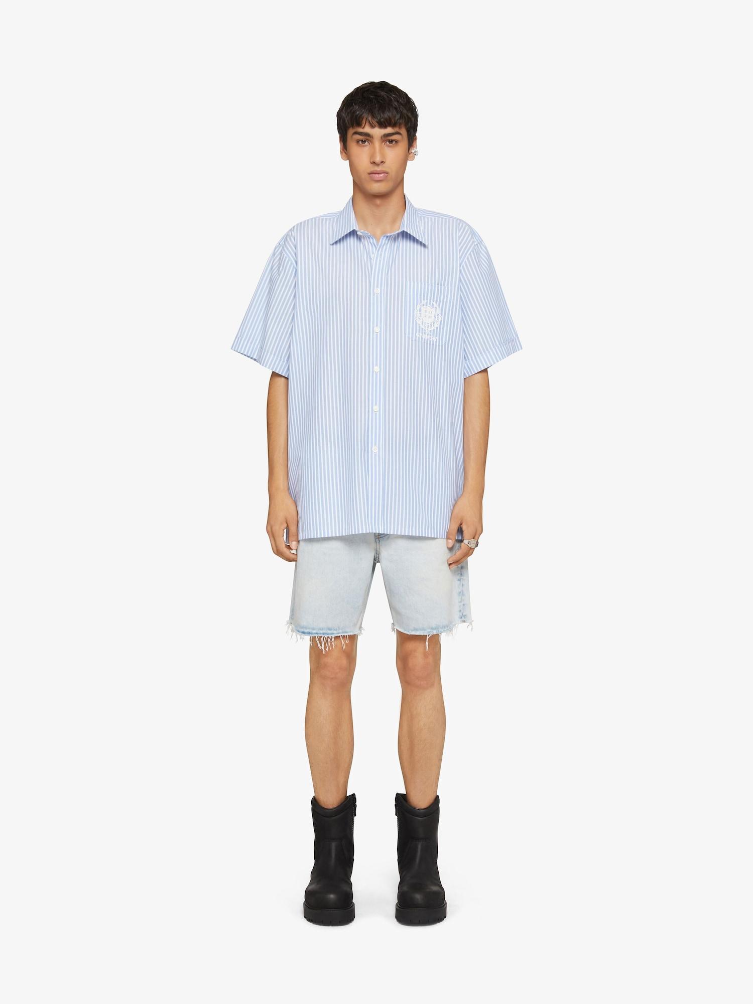 Striped GIVENCHY Crest shirt in cotton Product Image