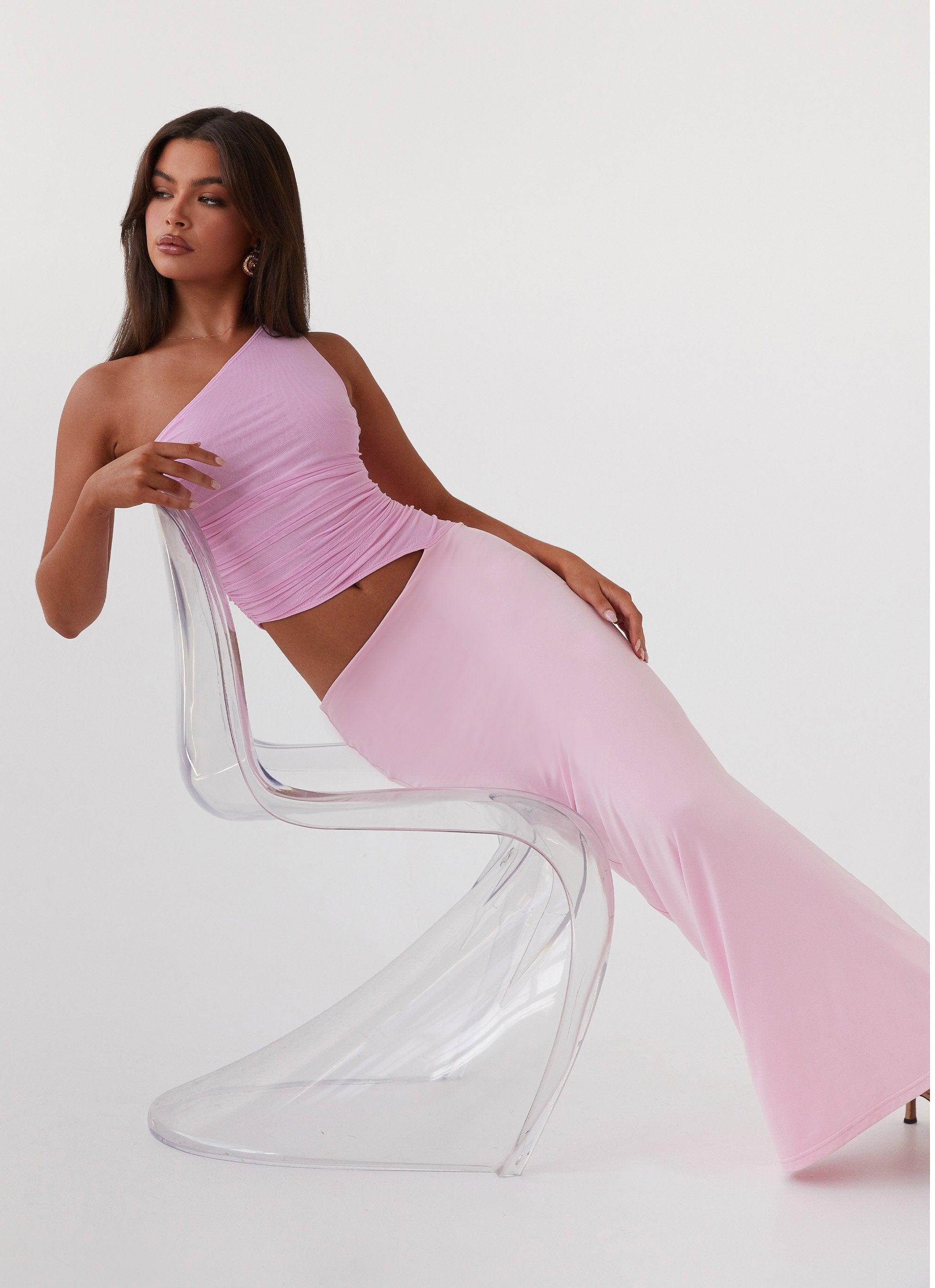 Seranella One Shoulder Maxi Dress - Pink Product Image