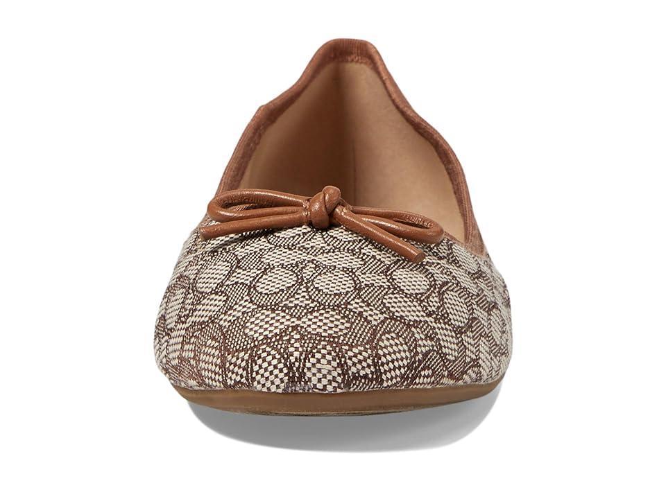 COACH Abigail Mini Signature Jacquard Ballet Flat (Cocoa/Burnished Amber) Women's Flat Shoes Product Image