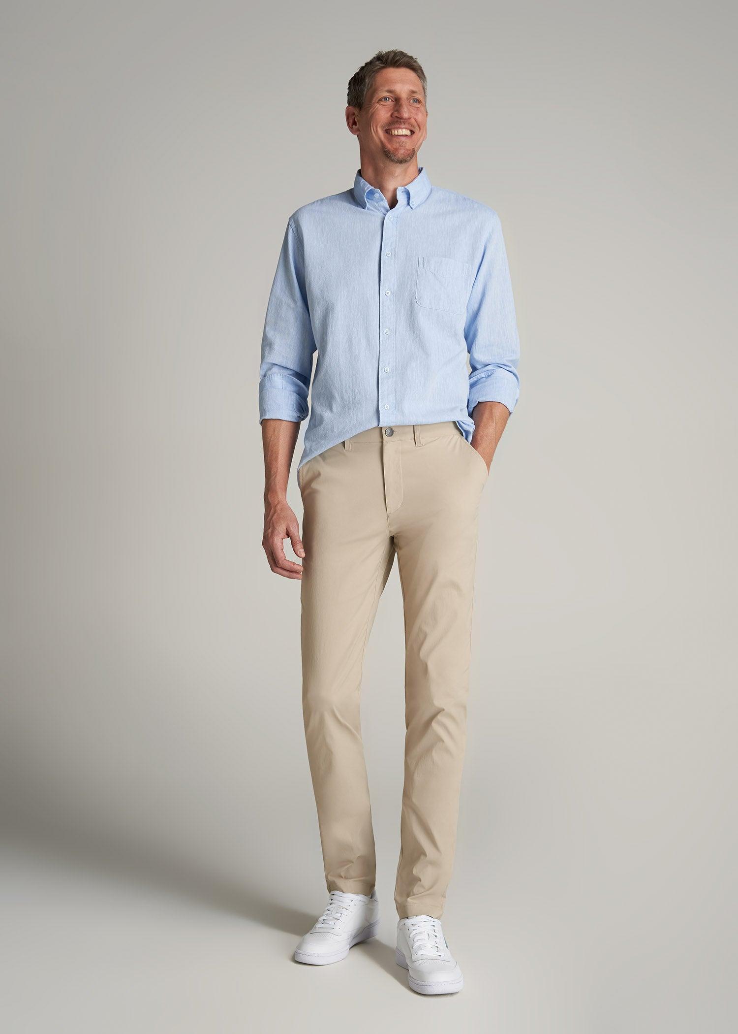 TAPERED FIT Traveler Chino Pants for Tall Men in Light Khaki Product Image