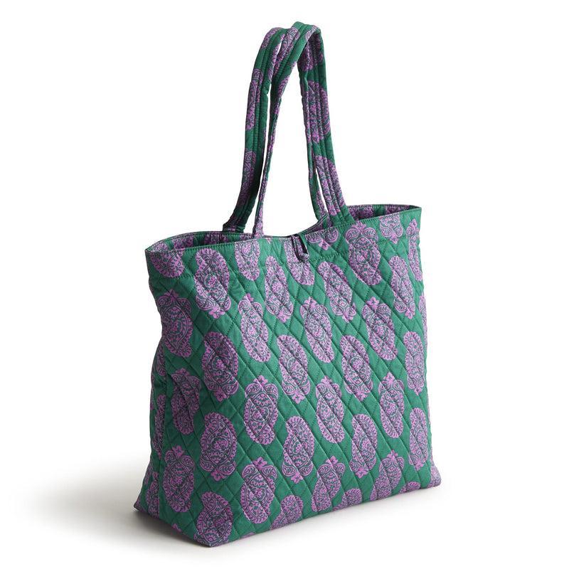 Vera Bradley Original Tote Bag Women in Iconic Paisley Green Jacket Green/Purple Product Image