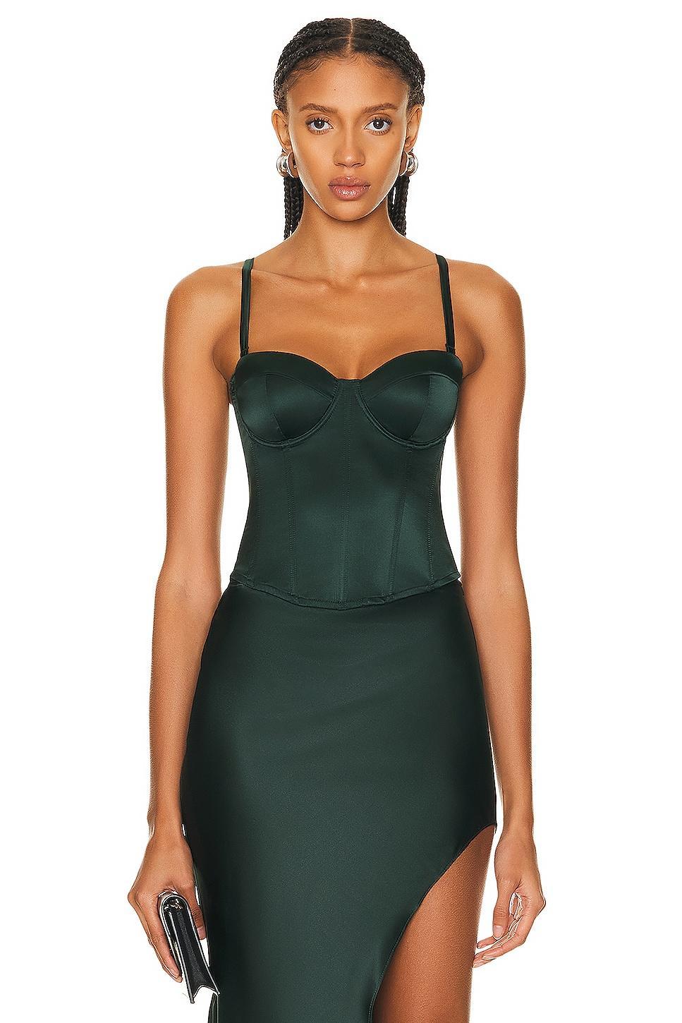 fleur du mal Hamptons Bustier Top Dark Green. (also in ). Product Image