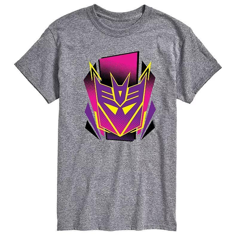 Mens Transformers Halftone Icon Decpticon Tee Grey Gray Product Image