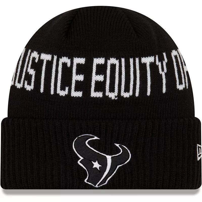 Mens New Era Black Houston Texans Team Social Justice Cuffed Knit Hat Product Image