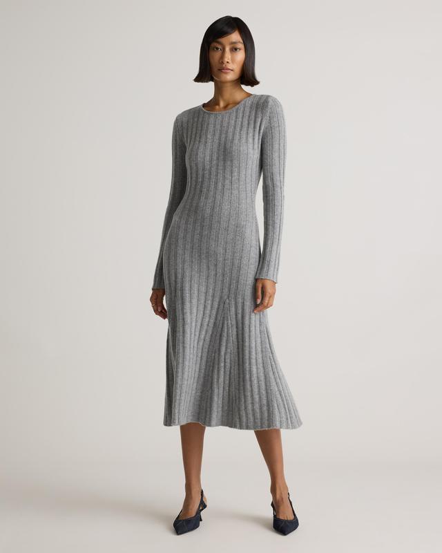 Mongolian Cashmere Wide-Rib Midi Dress Product Image