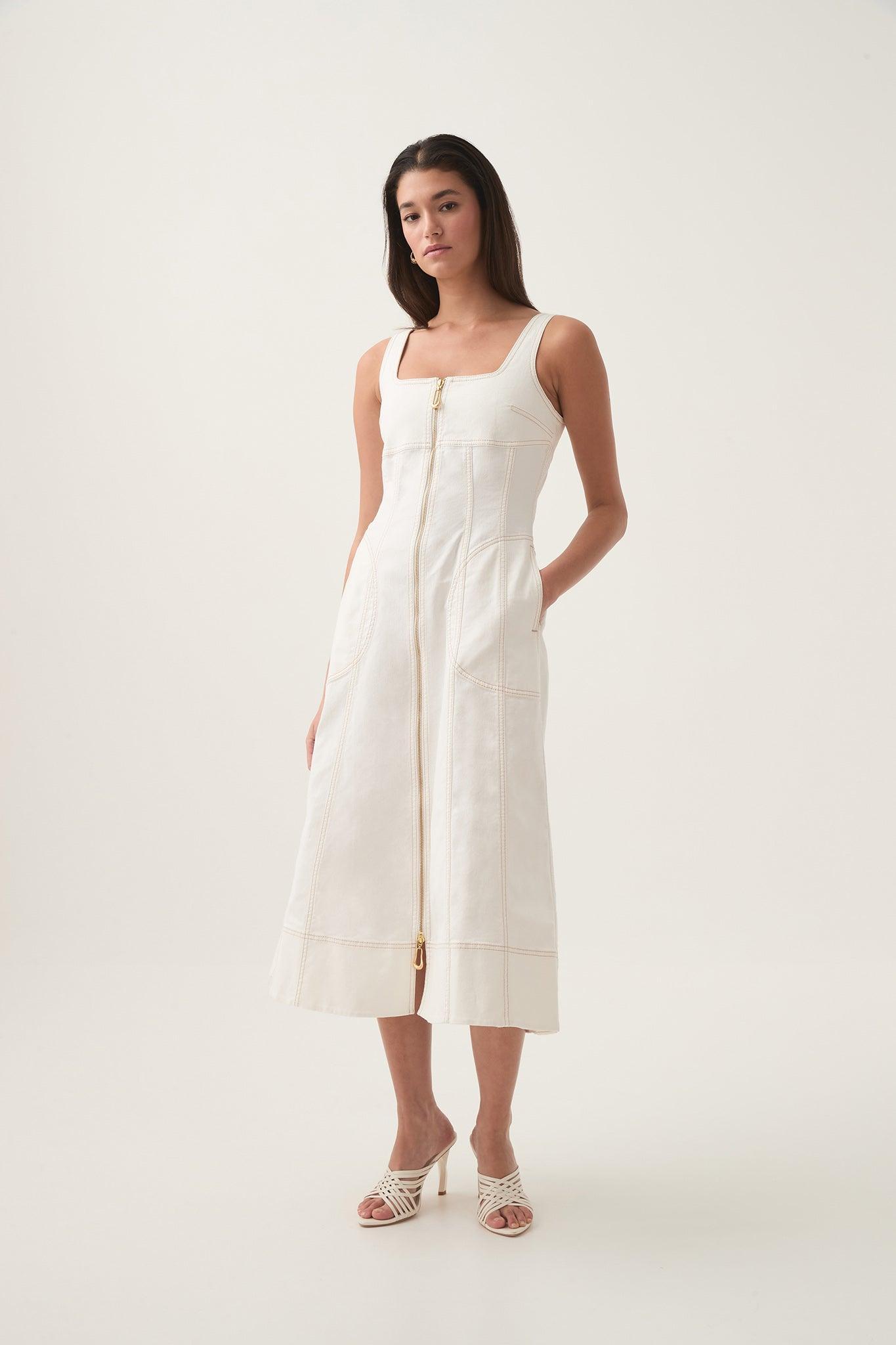 Emilie Denim Midi Dress Product Image