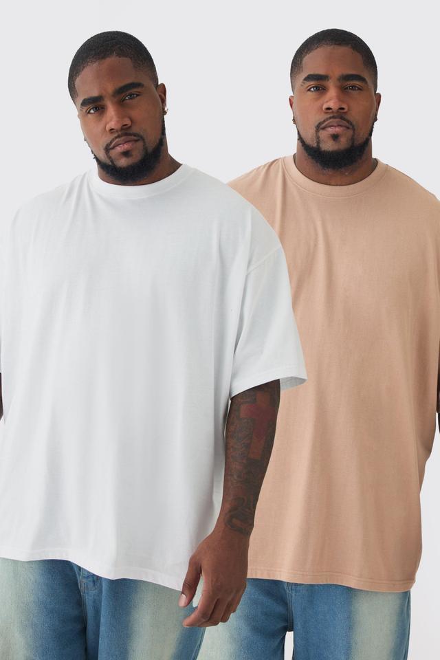 Plus 2 Pack Oversized T-shirt | boohooMAN USA Product Image