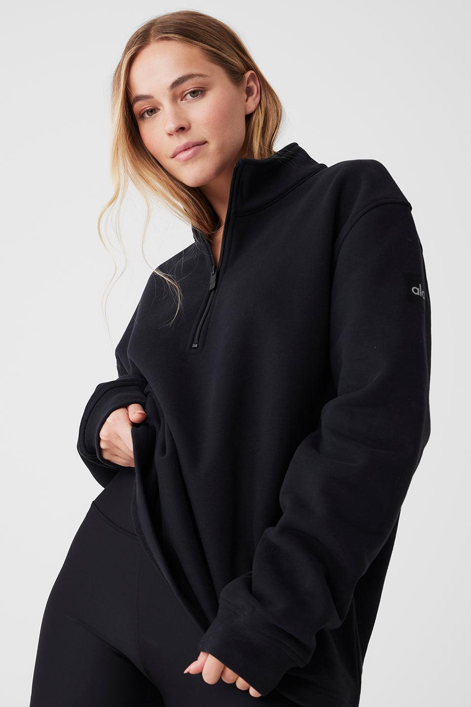 Renown Heavy Weight 1/4 Zip - Black Female Product Image