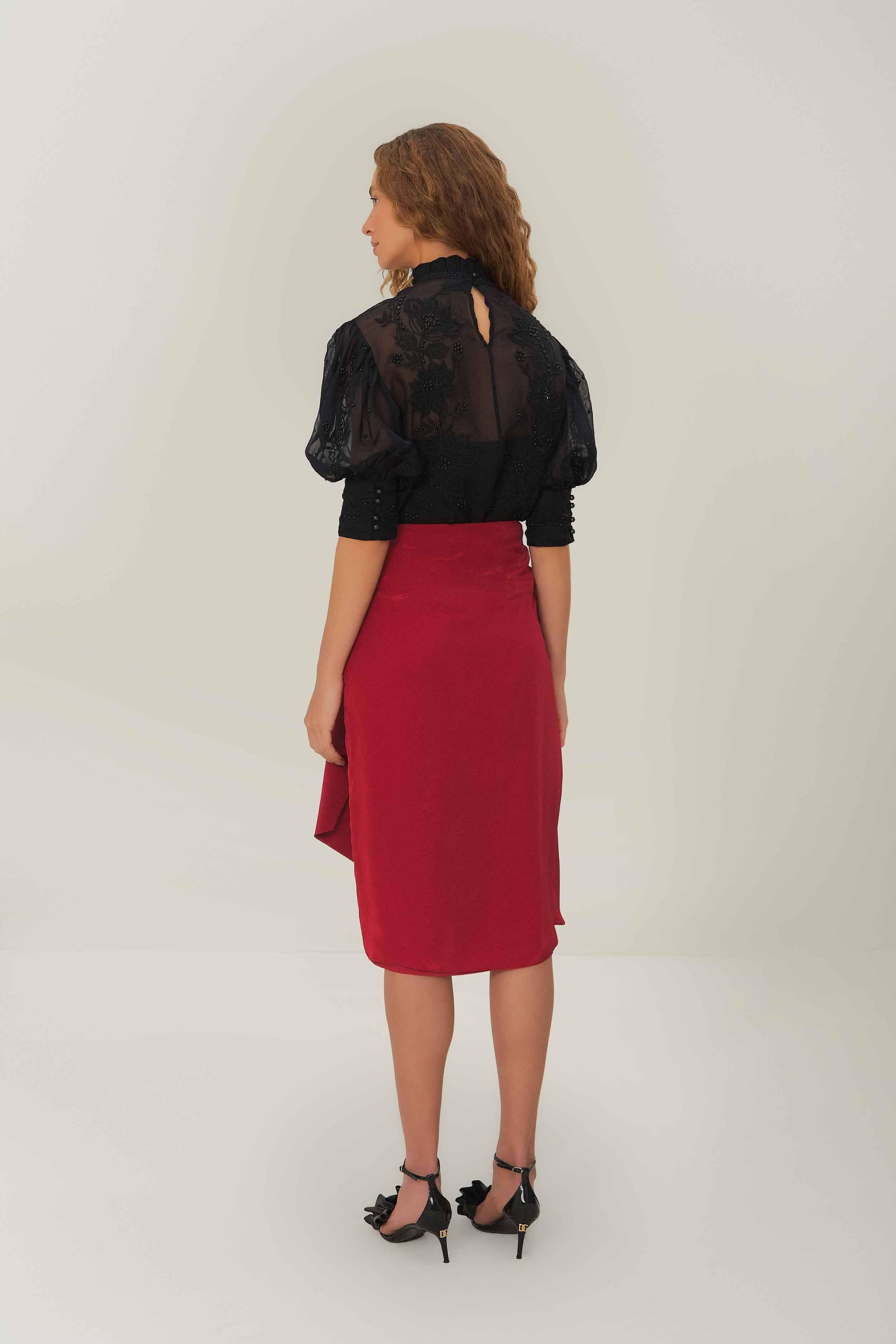 Red Midi Skirt Product Image