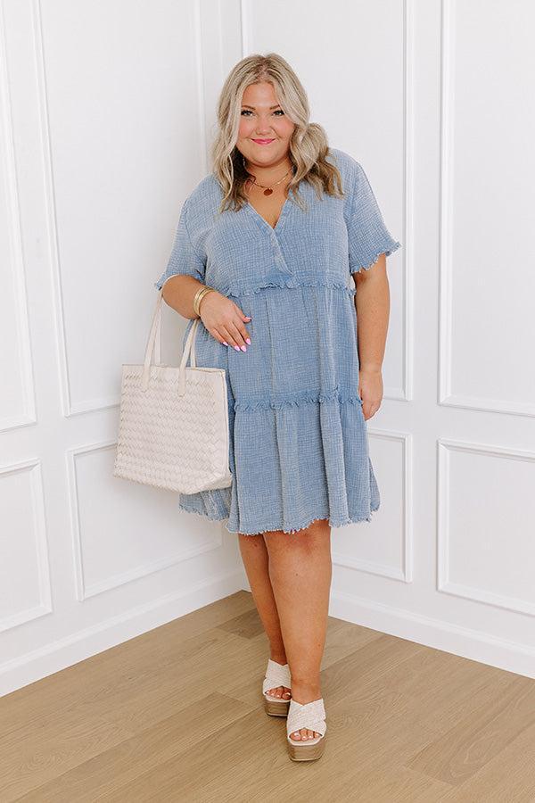 Summer Mimosa Babydoll Dress in Airy Blue Curves Product Image