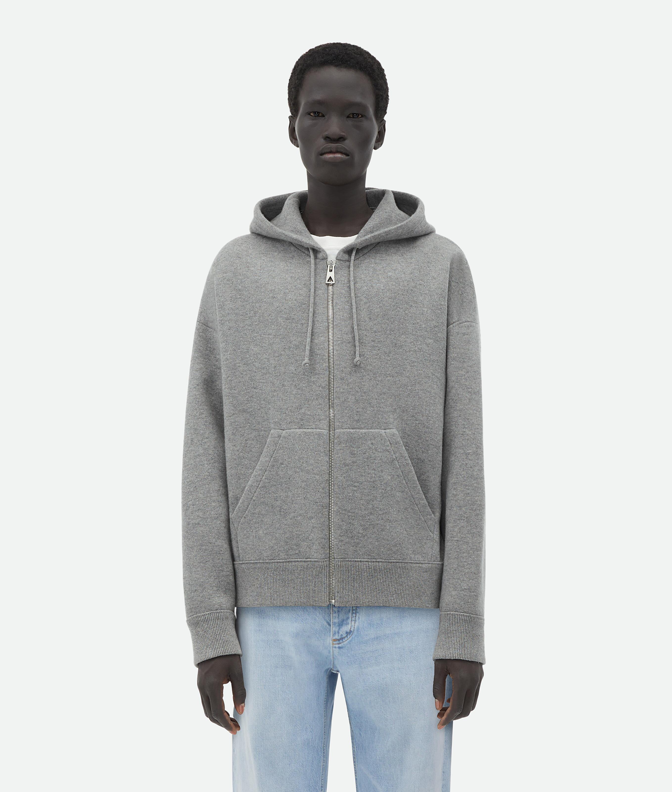 Men's Cashmere Hoodie in Light grey melange Product Image