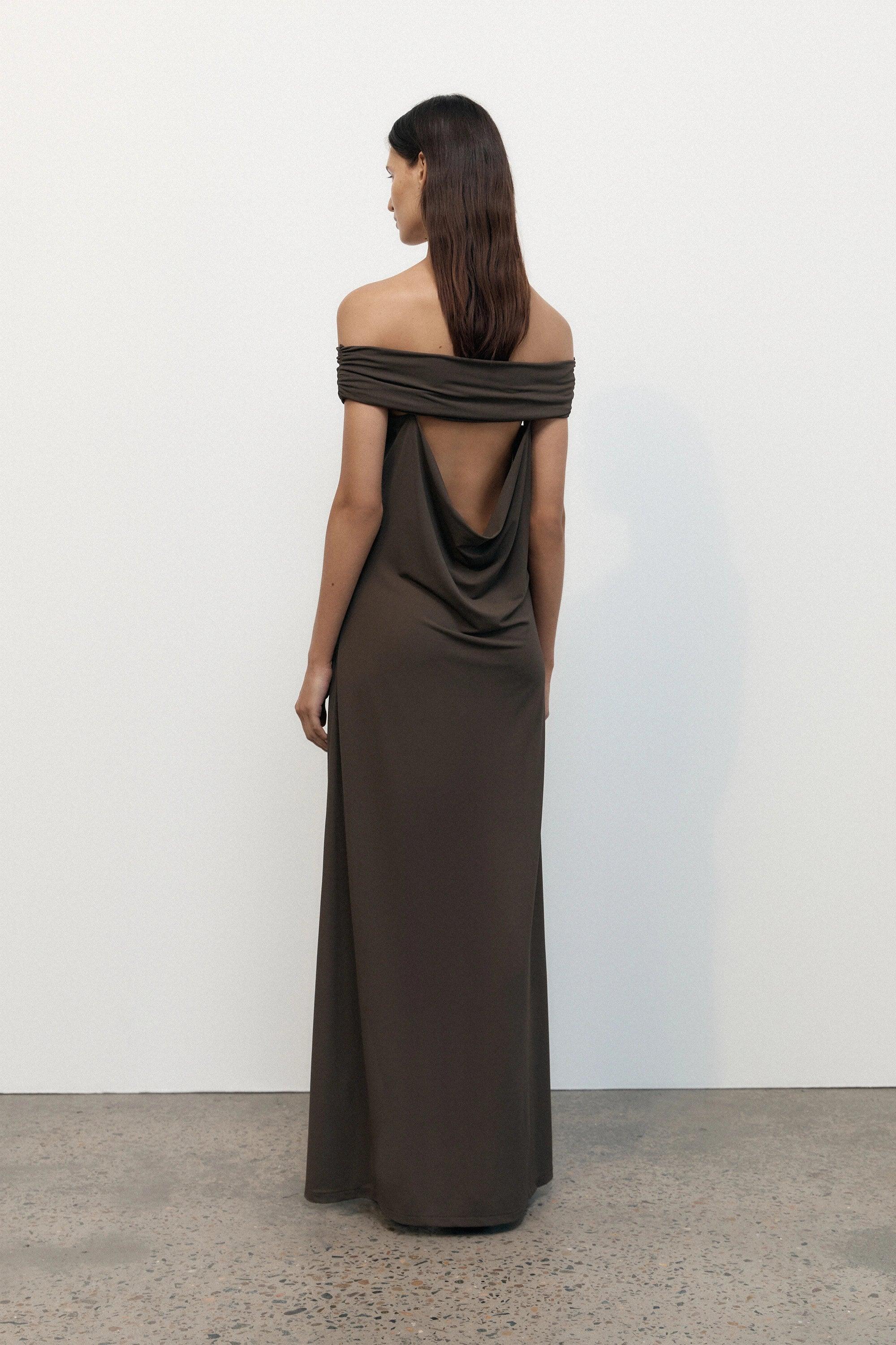 Sofie Maxi Dress Chocolate Brown Product Image