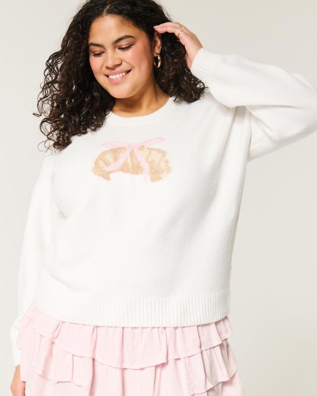 Hollister Comfy Cloud Croissant Graphic Crew Sweater Product Image