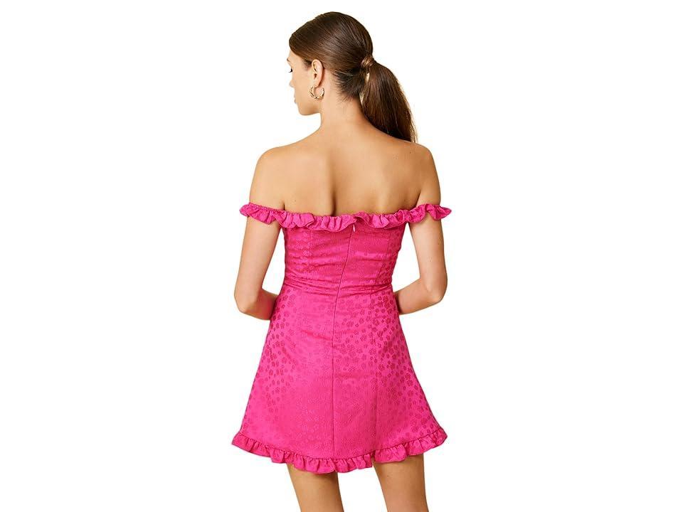 line and dot Penelope Mini Dress (Fuchsia) Women's Dress Product Image