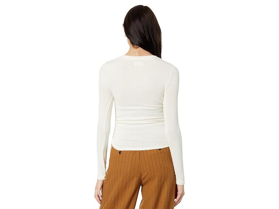 Madewell Brushed Jersey Ruched Long-Sleeve Tee (Antique Cream) Women's Clothing Product Image