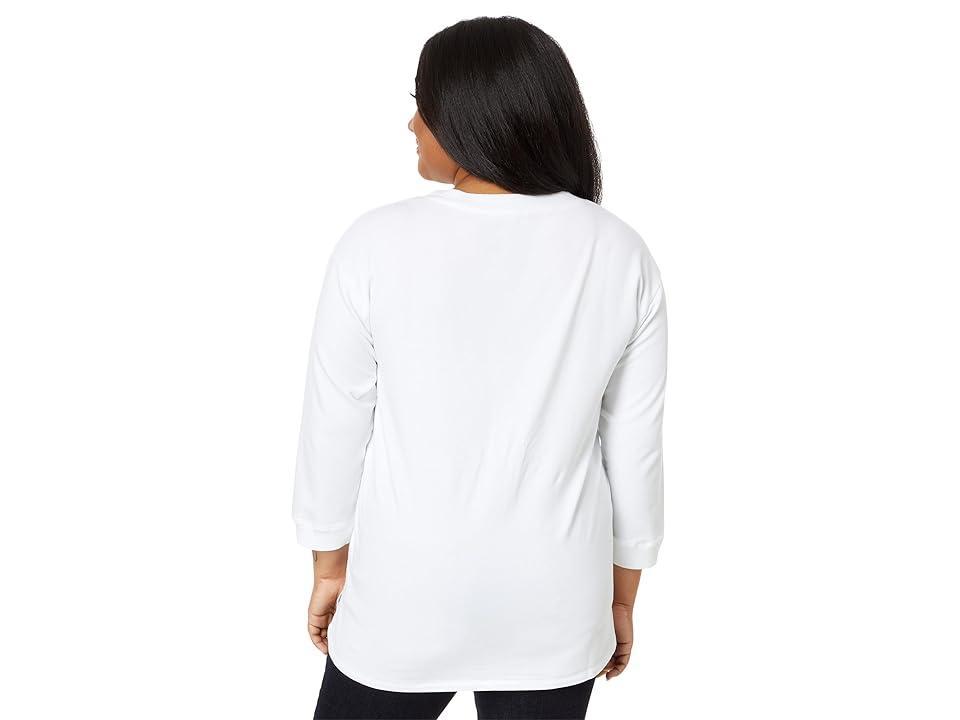 Mod-o-doc 3/4 Sleeve Hi-Lo Sweatshirt with Side Slits Women's Sweater Product Image