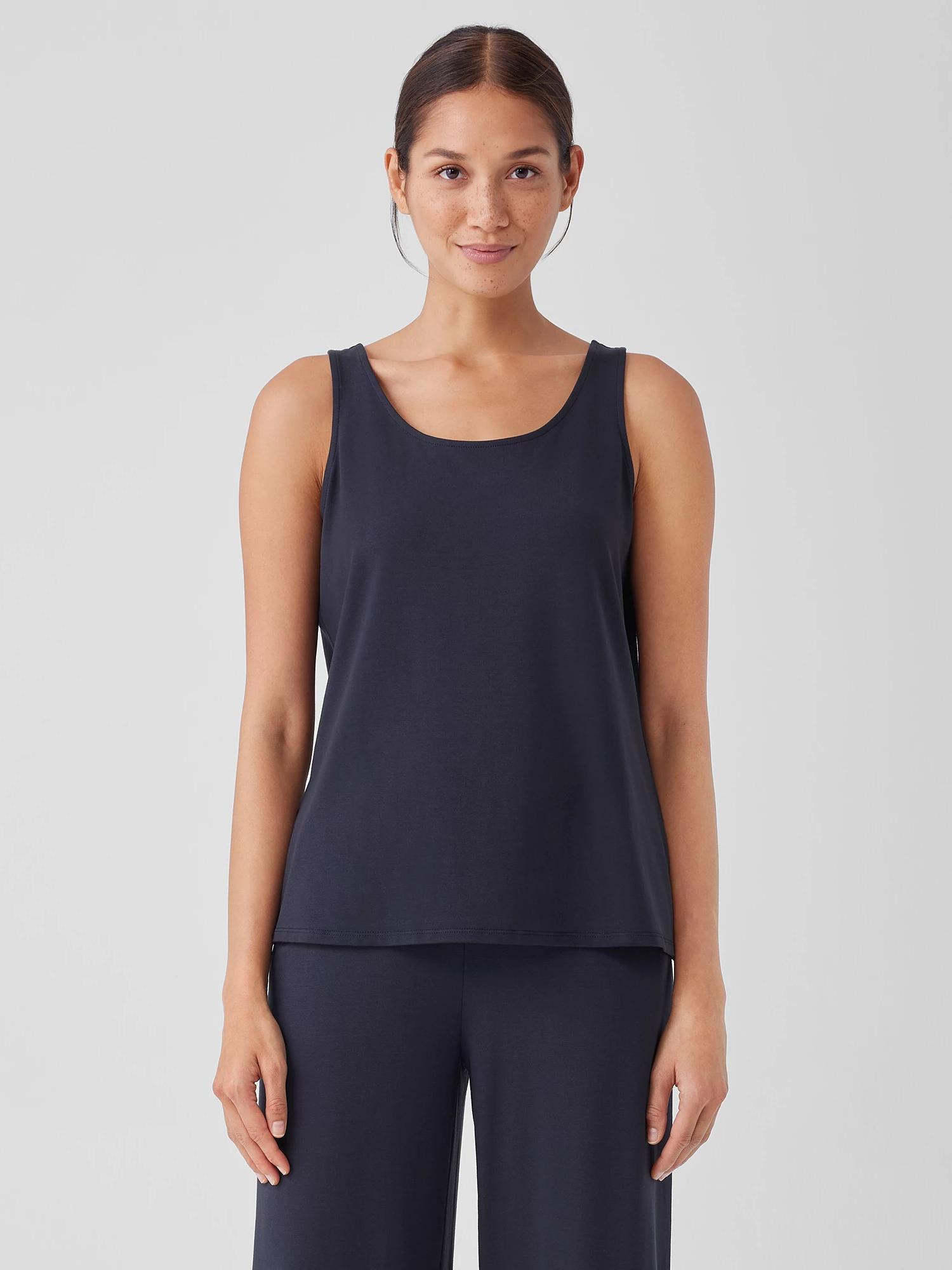 EILEEN FISHER Stretch Jersey Knit Scoop Neck Tankfemale Product Image