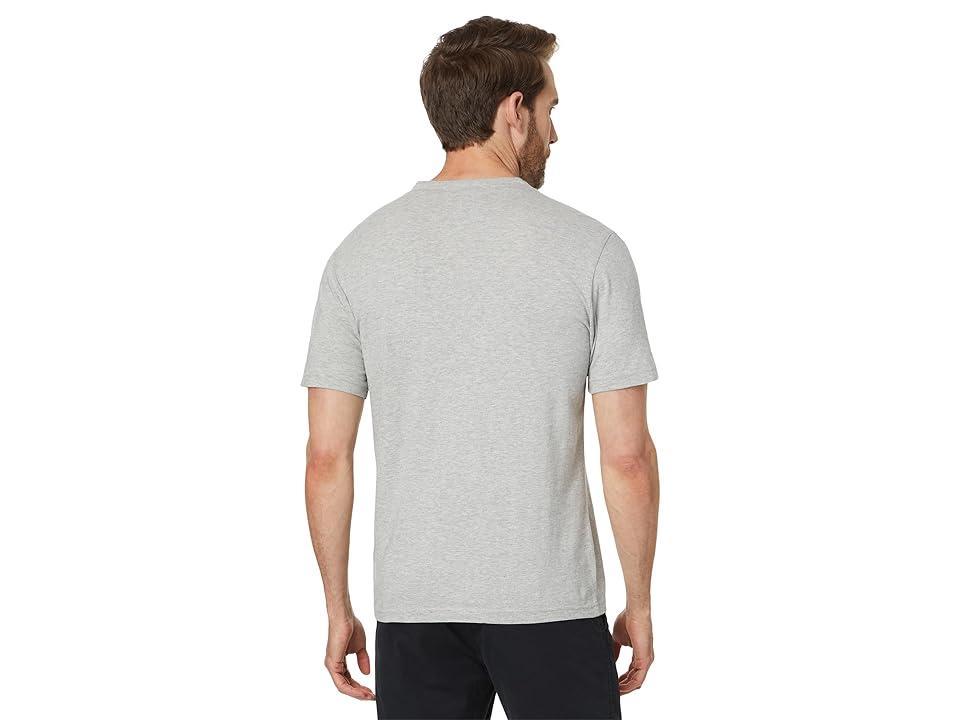 Faherty Short Sleeve Sunwashed Henley (Heather Grey) Men's Jacket Product Image