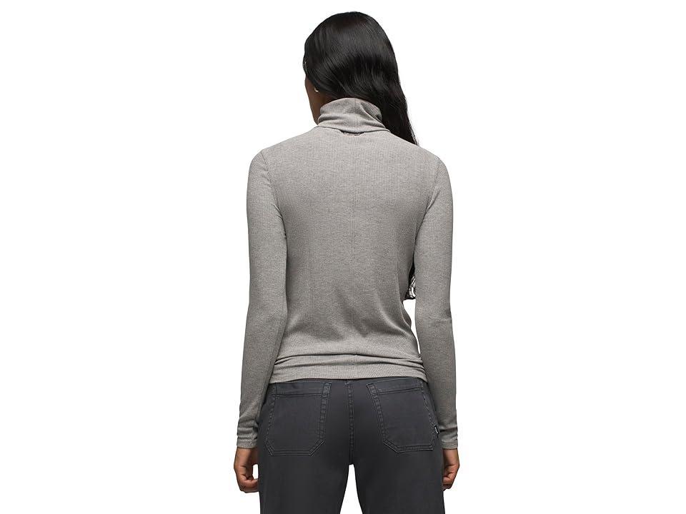 Prana Foundation Rib Turtleneck (Heather Grey) Women's Clothing Product Image