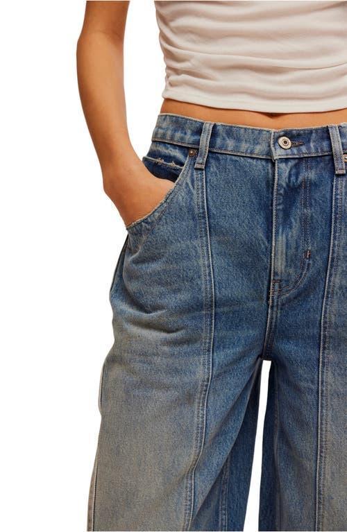 Olsen Distressed Cuffed Crop Barrel Leg Jeans In Daily Driver Product Image