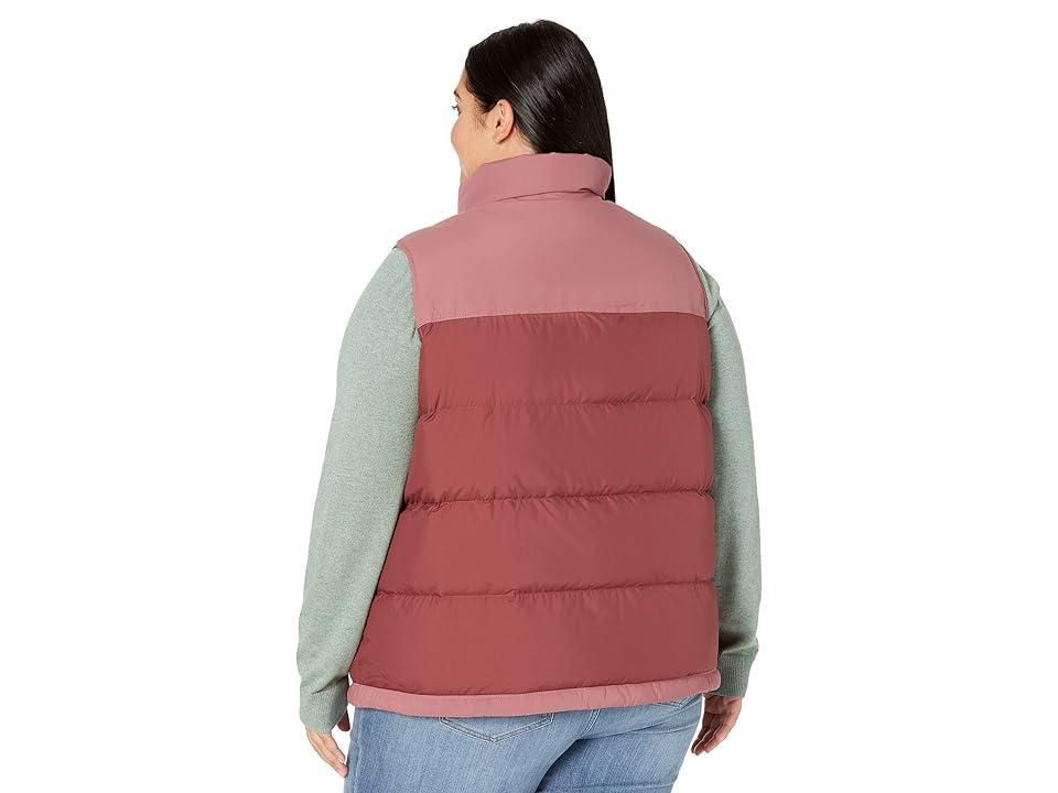 L.L.Bean Plus Size Mountain Classic Down Vest Color-Block (Burgundy/Light Rosewood) Women's Clothing Product Image