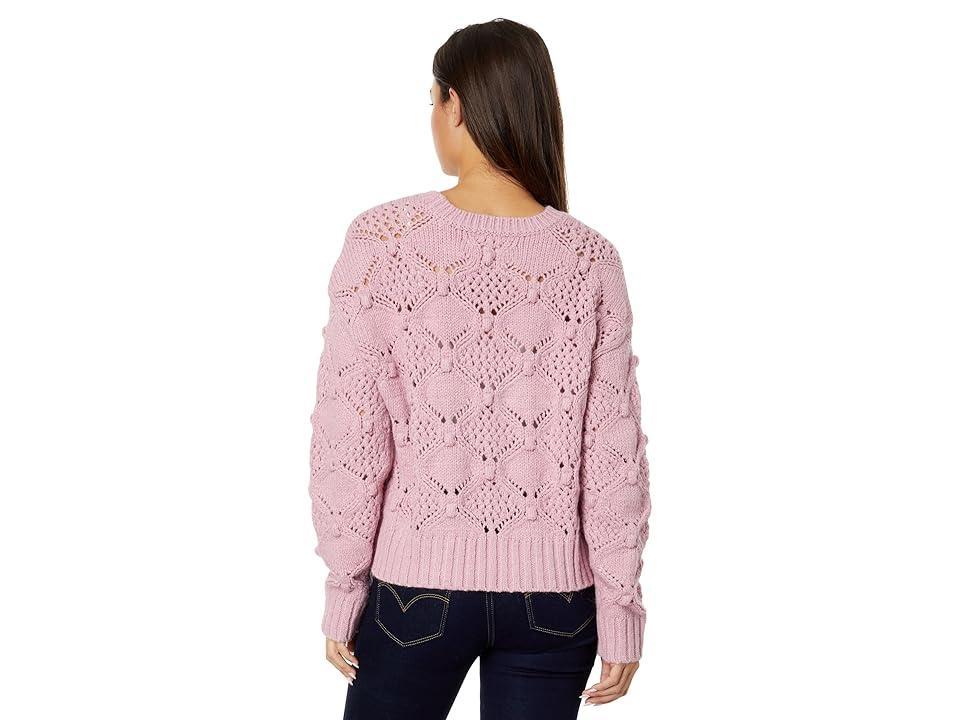 Lucky Brand Open Stitch Pullover Sweater (Lilas) Women's Clothing Product Image