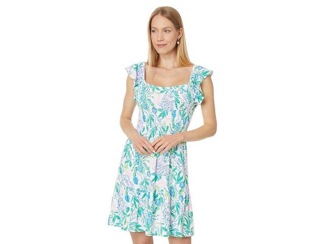 Lilly Pulitzer Jilly Smocked Dress (Resort White Just A Pinch) Women's Dress Product Image