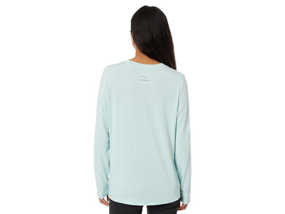 L.L.Bean Tropicwear Comfort Crew Long Sleeve (Pale Turquoise) Women's Clothing Product Image