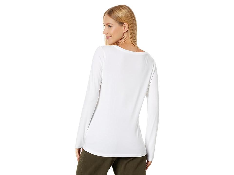 L.L.Bean Soft Stretch Knit Supima Cotton Blend Scoop Neck Long Sleeve Tee Shirt Product Image